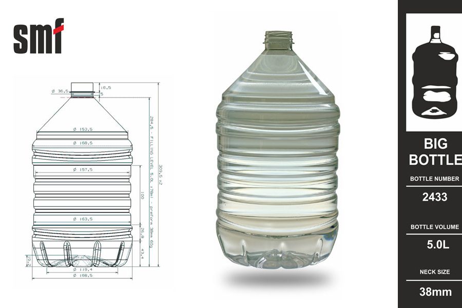 Big plastic bottle No. 2433, volume 5.0l