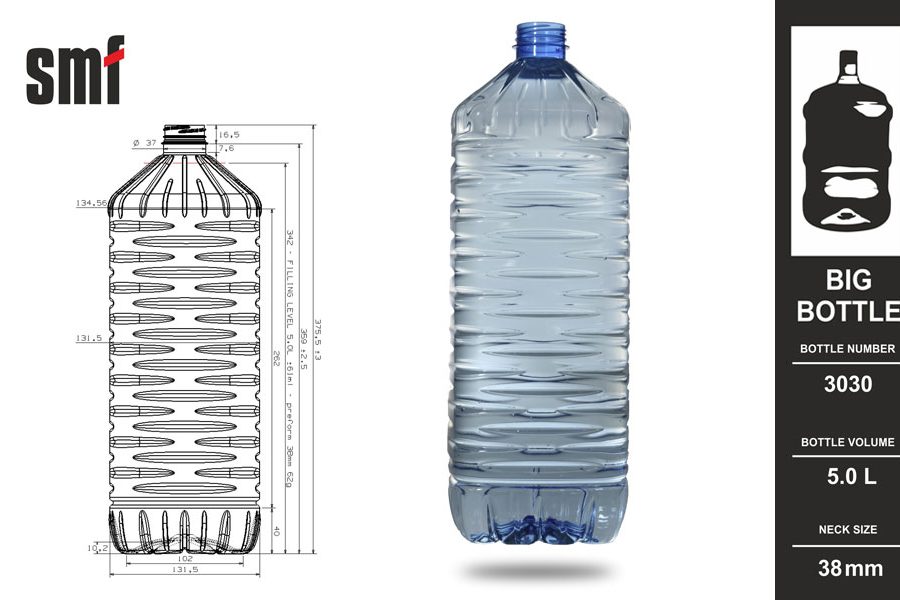 Big plastic bottle No. 3030, volume 5l