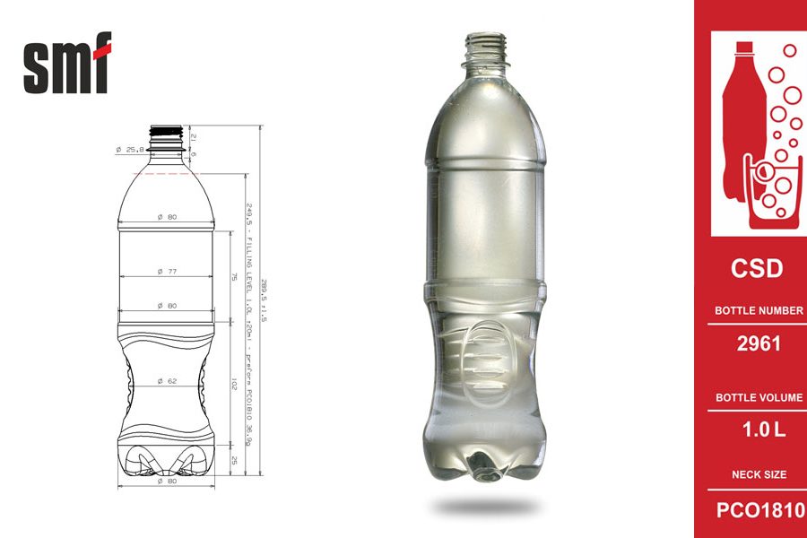 Carbonated Drink Bottle No. 2961, volume 1.0l