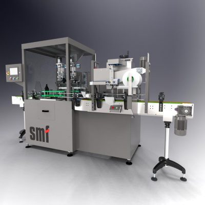Machine for application  paper decoration on bottle cap