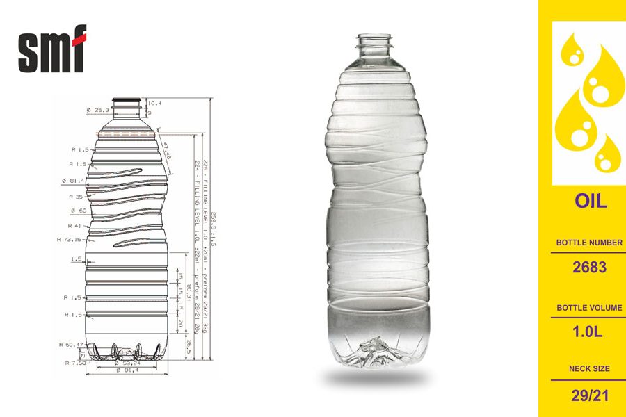 Oil bottle No. 2683, volume 1.0l